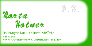 marta wolner business card